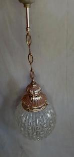 Hanglamp koper en glas, barok,, Huis en Inrichting, Lampen | Hanglampen, Ophalen of Verzenden, Glas