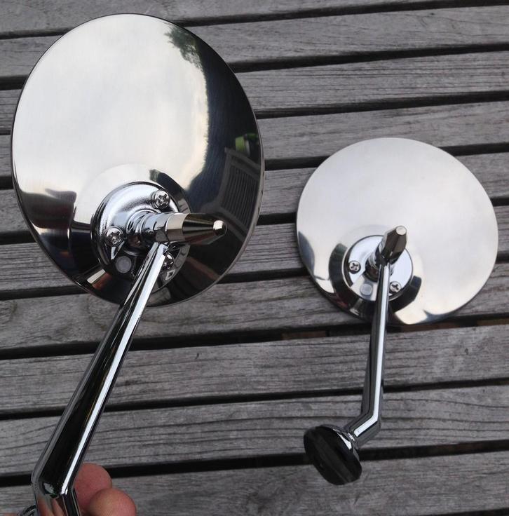 Chrome oldtimer spiegels type Lucas 2, Auto diversen, Auto-accessoires, Ophalen of Verzenden