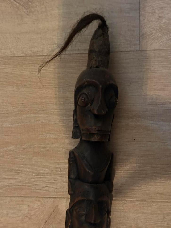 Afrikaanse gesneden houten staf - 160cm, Antiek en Kunst, Kunst | Niet-Westerse kunst, Ophalen of Verzenden