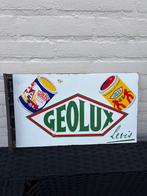 Geolux Emaille Hoekbord Dubbelzijdig - 1952, Ophalen of Verzenden