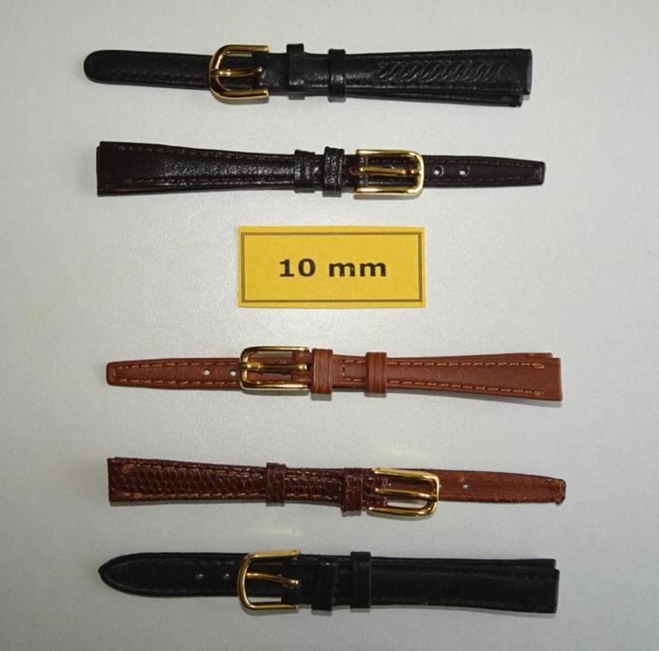 Horlogebandje Leder 10 mm, Sieraden, Tassen en Uiterlijk, Overige Accessoires, Nieuw, Ophalen of Verzenden