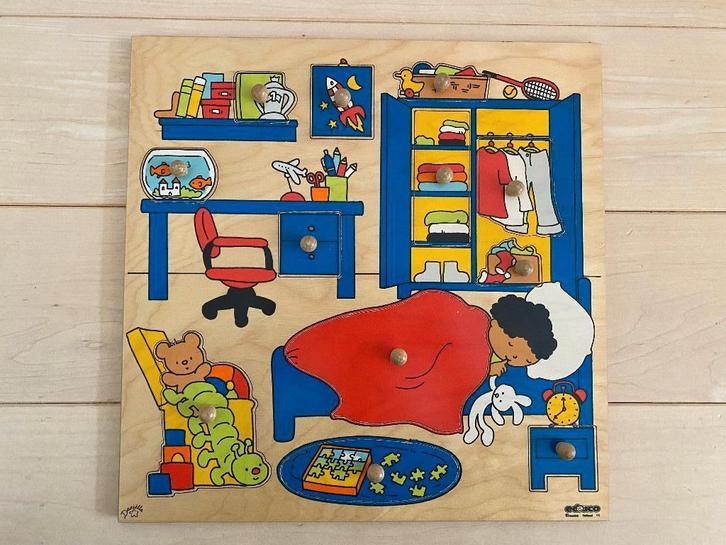 Educo knoppuzzel, Kinderen en Baby's, Speelgoed | Houten speelgoed, Gebruikt, Ophalen of Verzenden