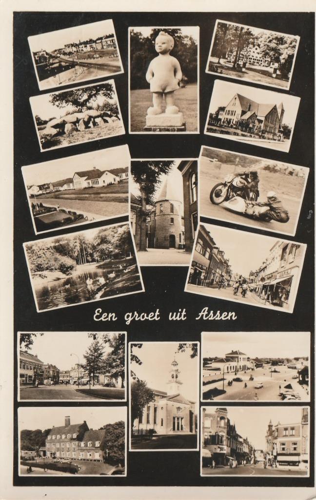 ASSEN Meerluik 1956, Verzamelen, Ansichtkaarten | Nederland, Gelopen, Drenthe, 1940 tot 1960, Verzenden