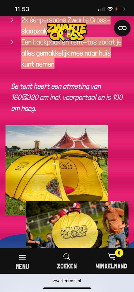 Zwarte Cross camping  2x 2 persoons Leuk-Voor-Thuis-Uitje, Tickets en Kaartjes, Evenementen en Festivals, Drie personen of meer