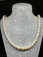 Zilveren ketting met echte parels 45 cm