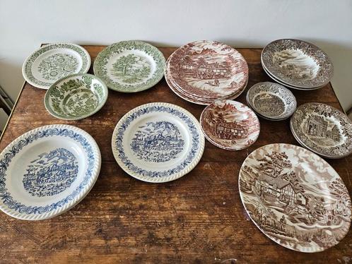19-delig antiek English Ironstone Tableware servies, Antiek en Kunst, Antiek | Servies los, Ophalen of Verzenden
