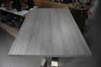 Mooie bartafel statafel met dubbele voet melamine rvs 120x80, Huis en Inrichting, Barkrukken, Ophalen, Zo goed als nieuw