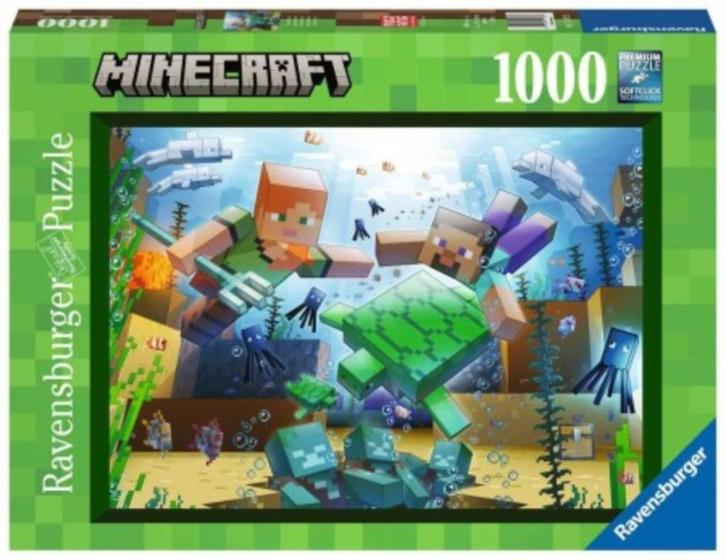 Ravensburger: Minecraft Mozaiek 1000 stukjes, Hobby en Vrije tijd, Denksport en Puzzels, Nieuw, Legpuzzel, 500 t/m 1500 stukjes
