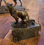 Brons panter beeldje op marmer basis totale hoogte is 18 cm, Ophalen