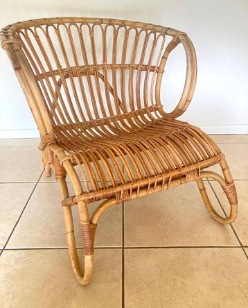 Jaren 50 vintage Rohe rotan stoel kuipstoeltje Boho stijl beschikbaar voor biedingen