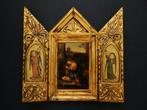 Drieluik Icoon Aanbidding van Christus kind Antonio Allegri, Antiek en Kunst, Ophalen of Verzenden
