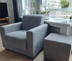 Fauteuil Aberdeen antraciet grijs met poefje, Huis en Inrichting, Ophalen, 75 tot 100 cm, Zo goed als nieuw, 75 tot 100 cm