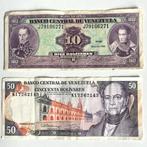 Twee Venezolaanse bankbiljetten (10 en 50 Bolivar) jaren 90, Ophalen of Verzenden, Zuid-Amerika