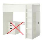 IKEA STUVA hoogslaper zonder bureau!, Gebruikt, 90 cm, Eenpersoons, Wit