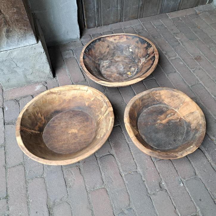 1x Landelijke houten schaal kom schalen *Etage3*, Huis en Inrichting, Woonaccessoires | Overige, Zo goed als nieuw, Ophalen of Verzenden