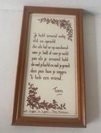 Spreukentegel met  gedicht van Toon Hermans, Ophalen of Verzenden, Gebruikt, Hout, Minder dan 50 cm