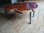 Salontafel teakhout UNIEK SNEL OPHALEN!!!! 120,-, Ophalen, Zo goed als nieuw, Glas of Kopje