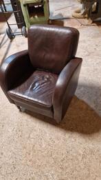 Heerlijk zittend lederen stoeltje. Leren fauteuil., 75 tot 100 cm, Zo goed als nieuw, 50 tot 75 cm, Ophalen