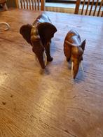 Prachtig handgesneden ebenhouten olifanten, Antiek en Kunst, Kunst | Beelden en Houtsnijwerken, Ophalen of Verzenden