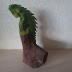 Cameleon steen op hout, Ophalen of Verzenden, Zo goed als nieuw, Beeldje of Figuurtje