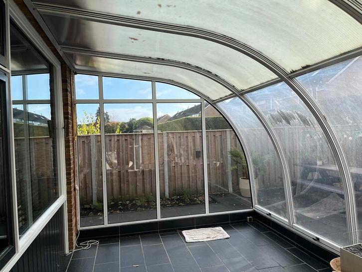 Serre met aluminium frame en glas/plexiglas, Tuin en Terras, Overkappingen, Gebruikt, Serre, Ophalen