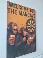 Canvas schilderij  Apen met Bier & Dartbord, Huis en Inrichting, Minder dan 50 cm, 50 tot 75 cm, Nieuw, Ophalen of Verzenden