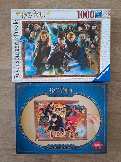 2 Harry Potter puzzels Quidditch en tovenaarsleerling, Hobby en Vrije tijd, Denksport en Puzzels, Gebruikt, Legpuzzel, 500 t/m 1500 stukjes
