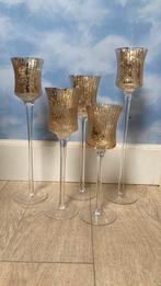 Glazen waxinelichtjes kandelaars, Ophalen of Verzenden, Zo goed als nieuw, Overige materialen, Minder dan 25 cm