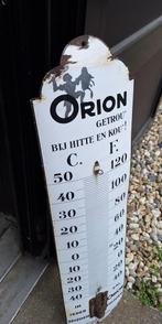 Grote emaille thermometer Oliefabriek Orion Zaandam️️⛽️, Verzamelen, Merken en Reclamevoorwerpen, Reclamebord, Gebruikt, ., Ophalen of Verzenden