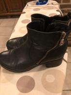 Enkellaarzen zwart leer maat 42, Kleding | Dames, Schoenen, Ophalen of Verzenden, Zo goed als nieuw, Zwart