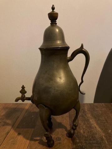 Decoratieve tinnen kan op pootjes met kraantje - ca. 38 cm beschikbaar voor biedingen