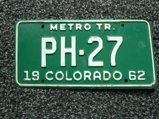 Kentekenplaat licenseplate Colorado 1962 Metro Tr USA, Verzamelen, Automerken, Motoren en Formule 1, Gebruikt, Auto's, Verzenden