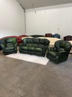 Chesterfield bankstel , chesterfield groen set bank 3-1-1, Huis en Inrichting, Fauteuils, Klassieke, Ophalen of Verzenden, Zo goed als nieuw