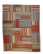 Groot Kelim Patchwork 300x250 wollen vloerkleed India, 1185VB, De Handelmaatschappij, 200 cm of meer, Ophalen of Verzenden