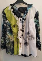 Elisa Cavaletti prachtige details Blouse L 42 Groen Wit, Kleding | Dames, Maat 42/44 (L), Ophalen of Verzenden, Zo goed als nieuw