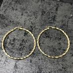 14k gouden oorbellen creolen wokkels versace, Ophalen of Verzenden, Zo goed als nieuw, Goud