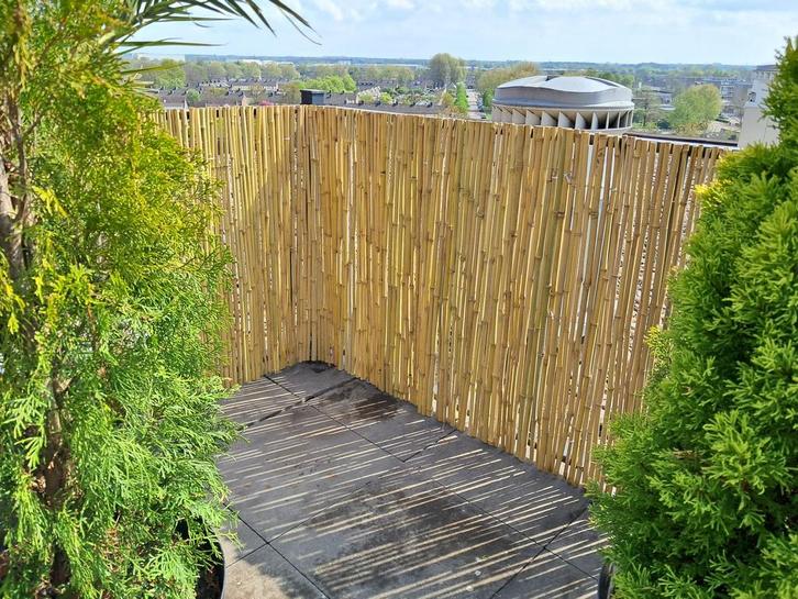 Schutting balkonscherm bamboescherm wilgenmat planken heide, Tuin en Terras, Schuttingen, Nieuw, Ophalen