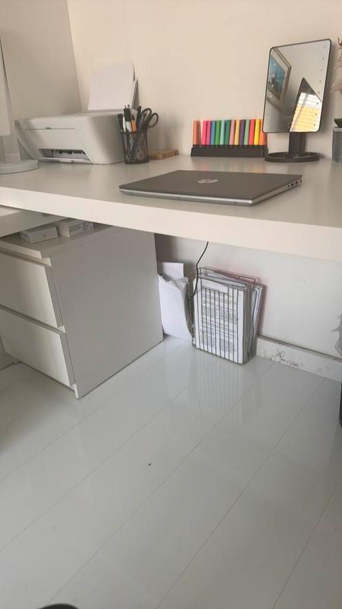 Ikea malm evt met ladeblok isgs, Huis en Inrichting, Bureaus, Zo goed als nieuw, Ophalen of Verzenden