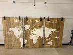 3 luik Map of the world, Huis en Inrichting, Woonaccessoires | Kamerschermen, Ophalen of Verzenden, Zo goed als nieuw