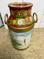 Melkvat groot met deksel beschildert melkbus, Ophalen of Verzenden