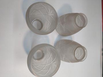 4 Glazen Lampenkappen - Vintage beschikbaar voor biedingen