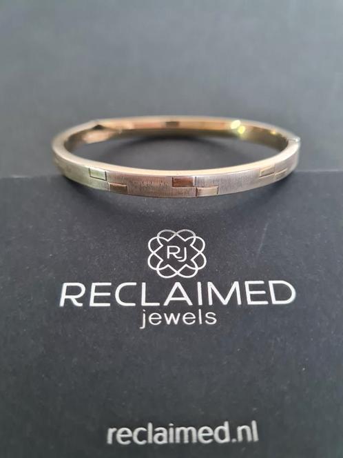 Vintage goud zilver slavenarmband gemerkt Duits gekeurd, Sieraden, Tassen en Uiterlijk, Armbanden, Gebruikt, Zilver, Goud, Ophalen of Verzenden