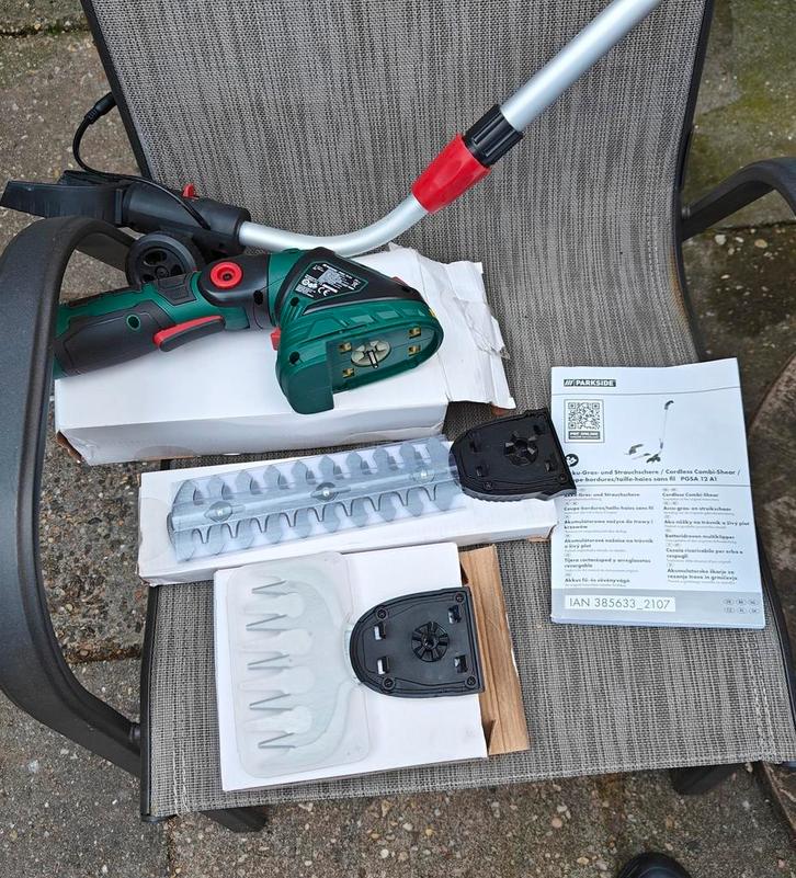 Parkside Nieuwe 2 in 1 heggenschaar/gras trimmer, Tuin en Terras, Heggenscharen, Nieuw, Accu, Ophalen
