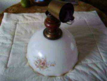 lamp hanglamp grootmoederstijd artdesign glas hout decoratie beschikbaar voor biedingen