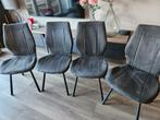 4 eetkamerstoelen, Ophalen, Gebruikt, Grijs, Vier