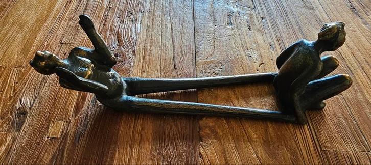 Wijnflessenhouder van Corry Ammerlaan, verbronsd, Antiek en Kunst, Antiek | Koper en Brons, Ophalen of Verzenden