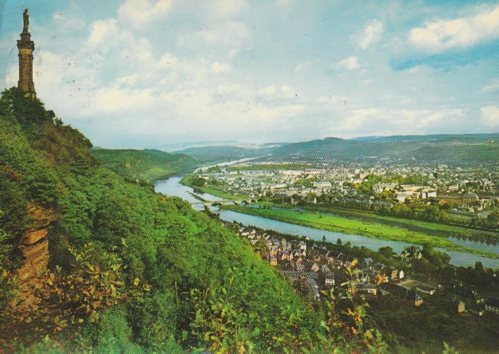 P053 ansichtkaart trier stads panorama 1974 Duitsland, Ophalen of Verzenden, 1960 tot 1980, Gelopen, Duitsland