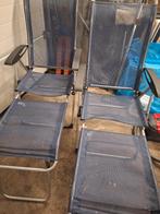 Camping/Tuinstoelen met beensteunen merk Lafuma, Tuin en Terras, Ophalen, Gebruikt, Aluminium, Verstelbaar