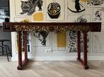 Antiek Chinees hout altaar sidetable rood goud, Ophalen