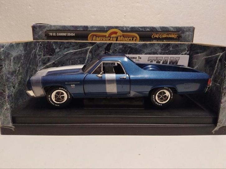 Chevrolet El Camino SS blauw 1970 ERTL metal 1:18 KRD, Hobby en Vrije tijd, Modelauto's | 1:18, Zo goed als nieuw, Auto, ERTL